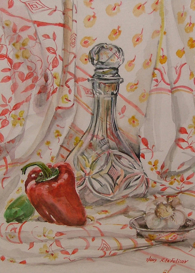 Still Life With Red Pepper Painting by Rita Fetisov