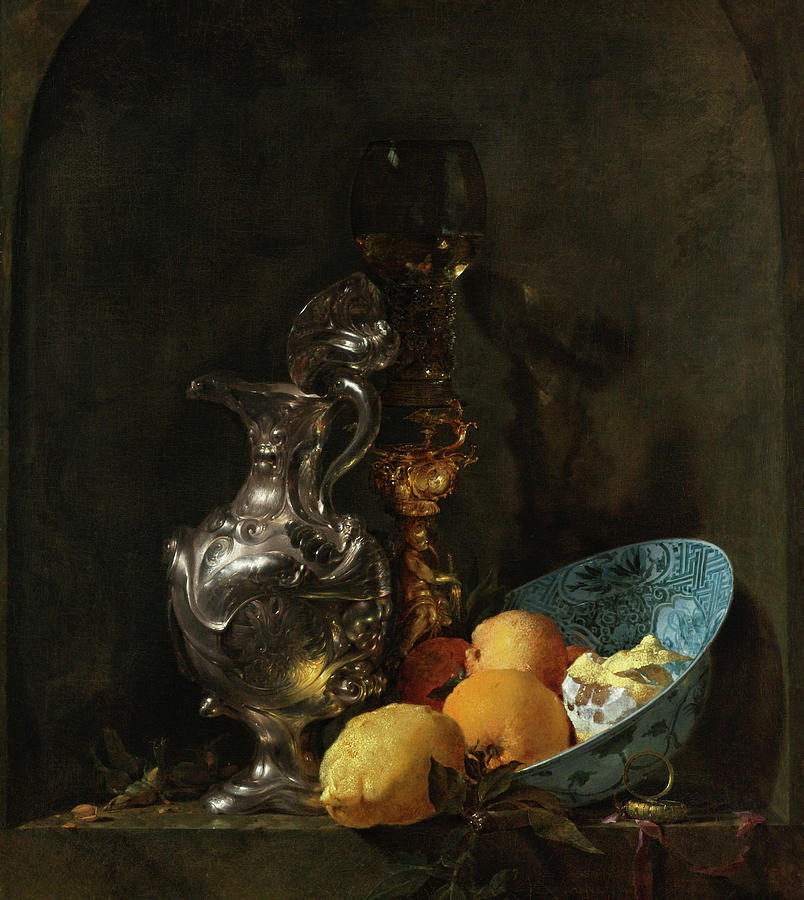 Still Life with Silver Ewer Painting by Willem Kalf