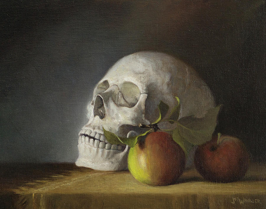 Still Life With Skull Painting by Joe Winkler