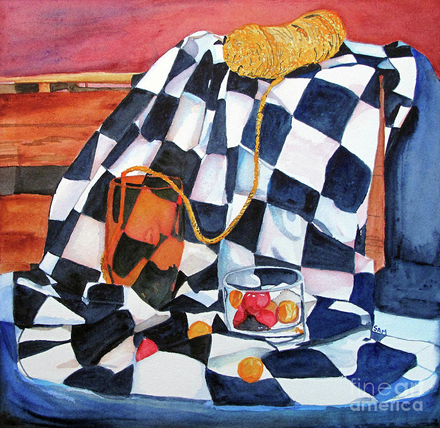 Still Life With Squares Painting by Sandy McIntire