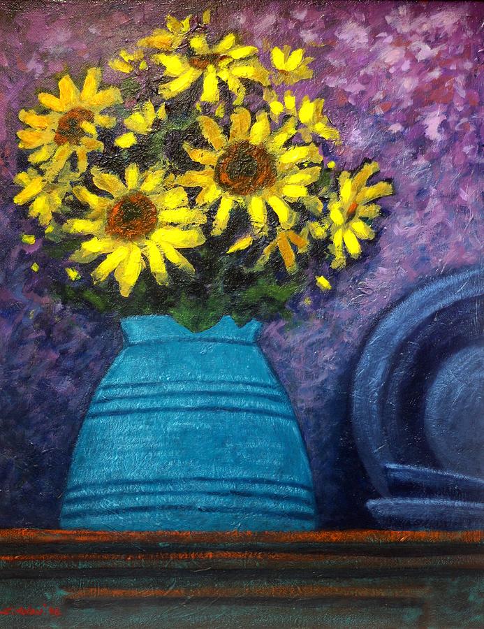 Still Life Painting - Still Life with Sunflowers by John  Nolan