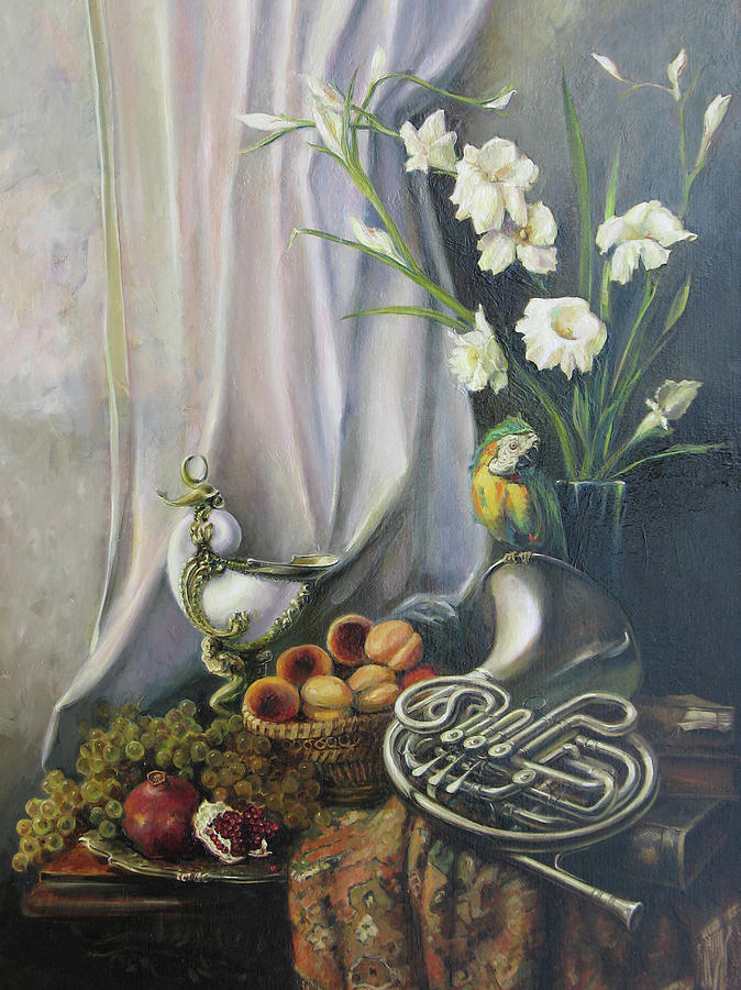 Still-life with the French horn Painting by Tigran Ghulyan