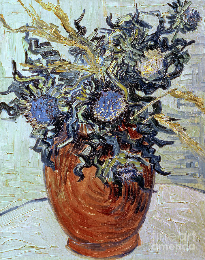 Flower Painting - Still Life with Thistles by Vincent van Gogh