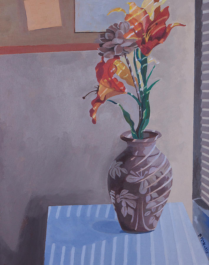 Still Life with Tiger Lilies Painting by Susan McNally