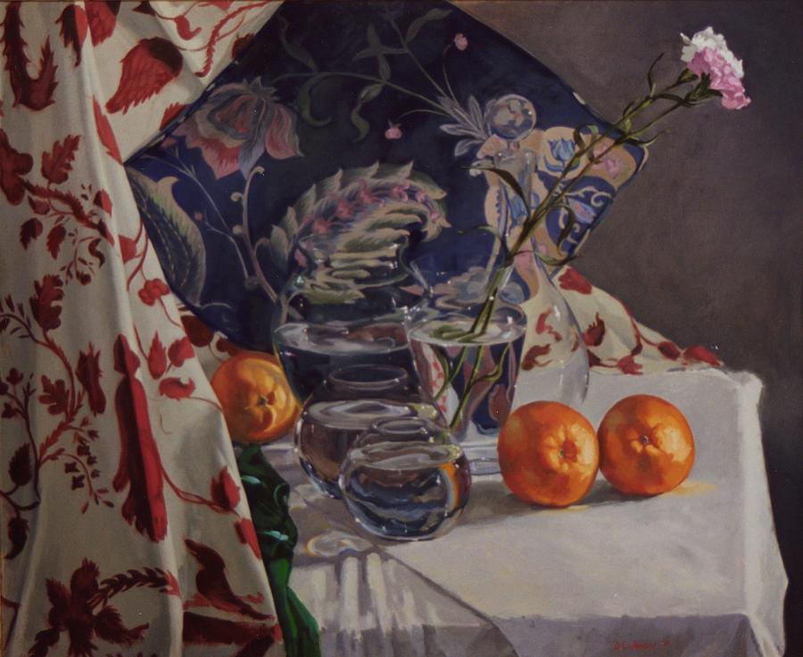 Still Life Painting - Still life with Two Carnations by David Johnson