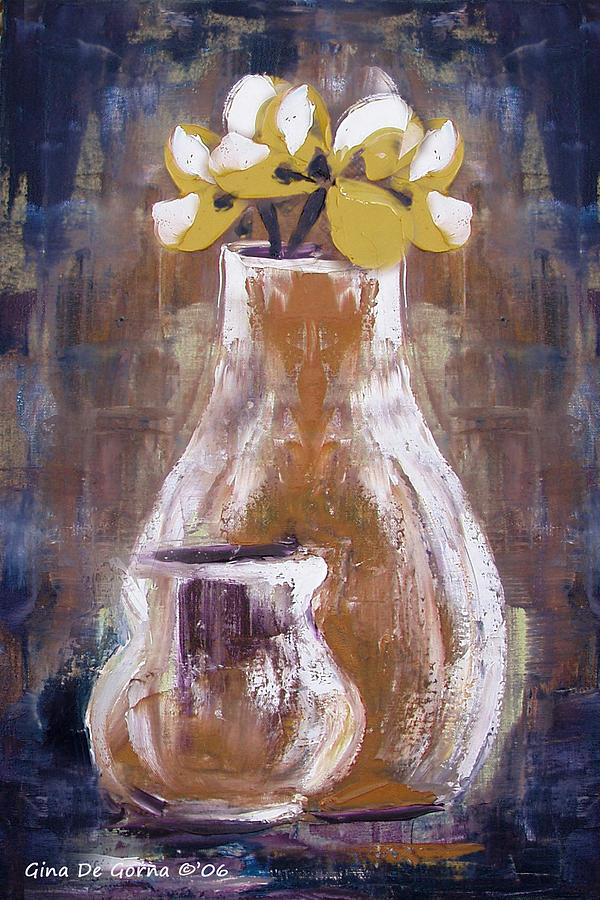 Still Life with Yellow Flowers Painting by Gina De Gorna