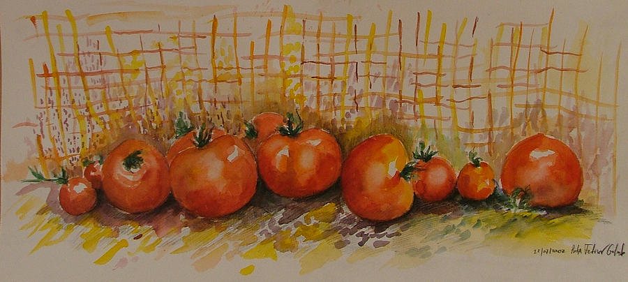 Still Life with Tomatoes Painting by Rita Fetisov
