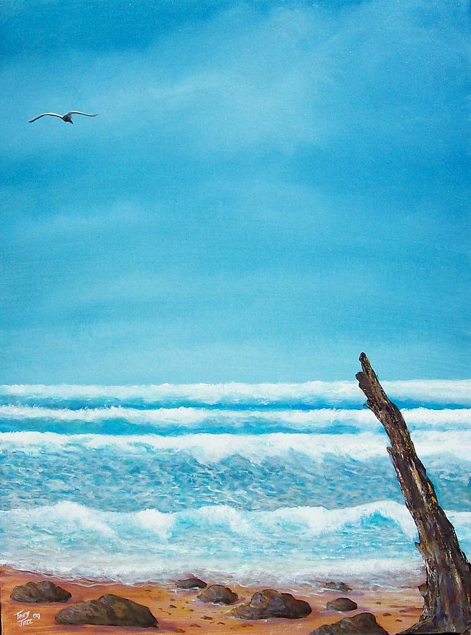 Still Sky Rough Sea Painting by Tony Rodriguez