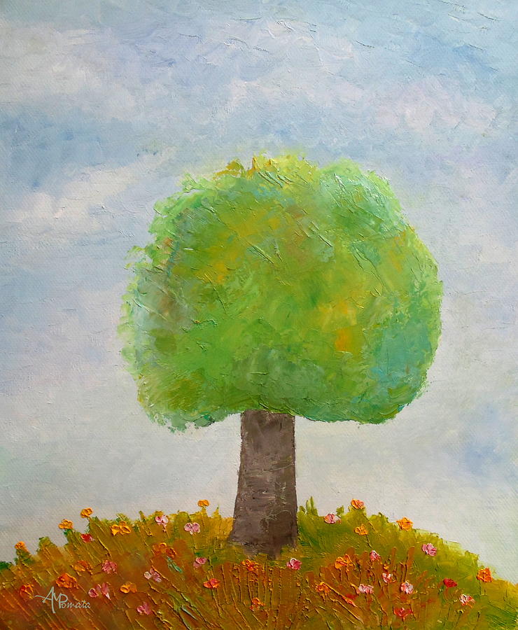 Tree Painting - Still Standing by Angeles M Pomata