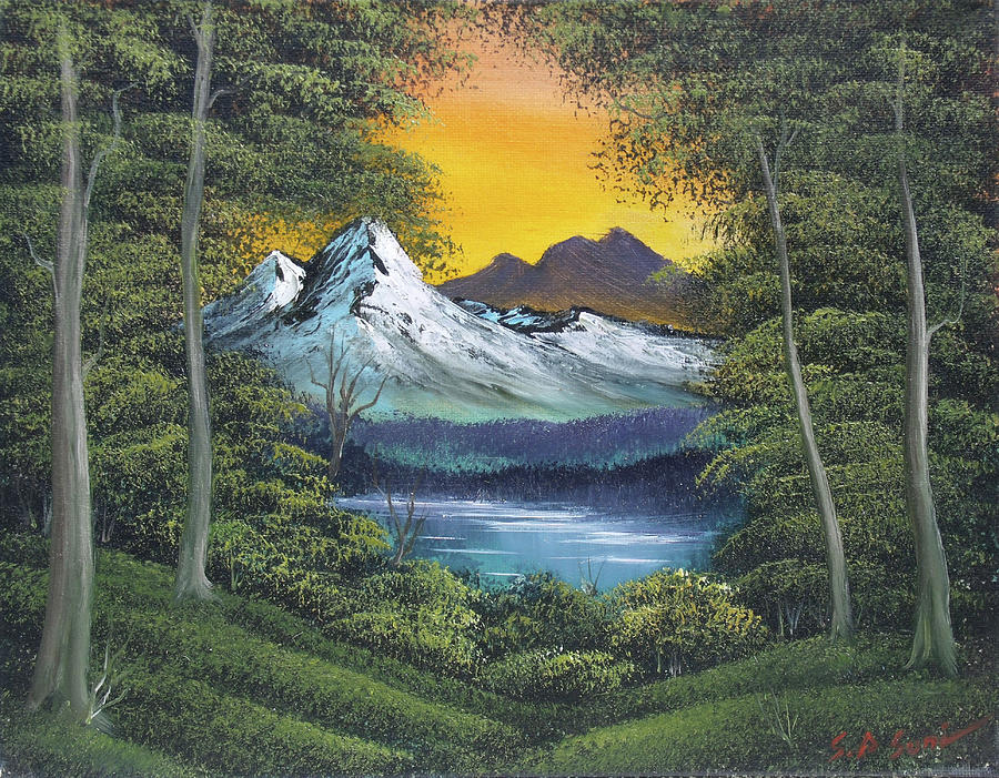 Landscape Painting - Still Sunset by Sead Pozegic Landscape Painting - Still Sunset by Sead Pozegic