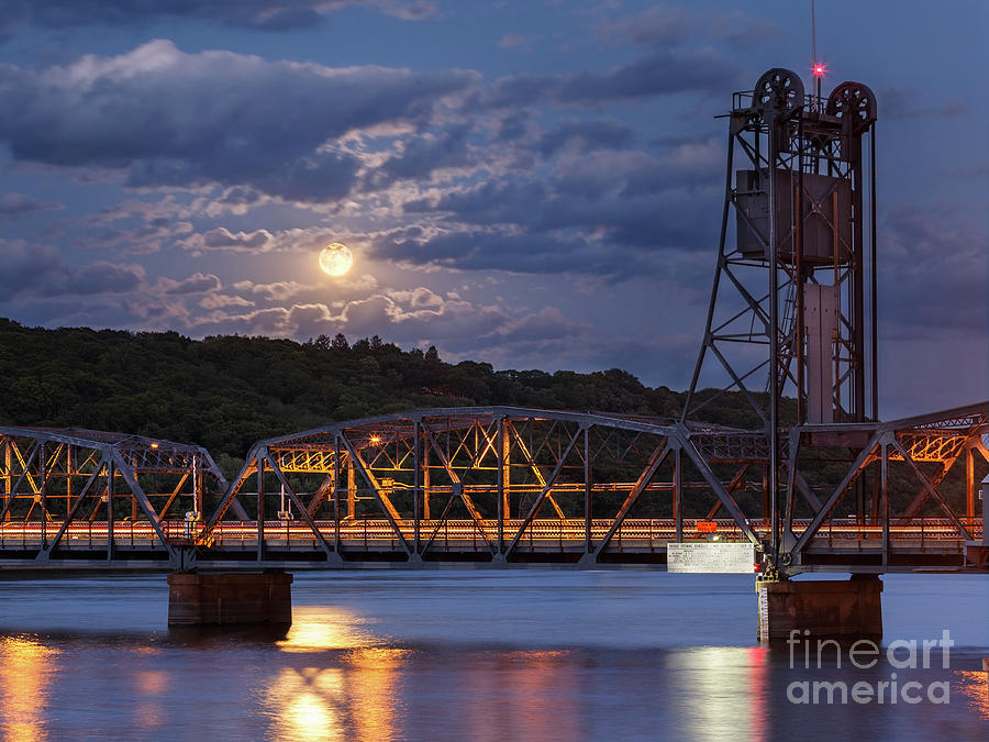 Bridge Photograph - Stillwater Blue Moon by Ernesto Ruiz