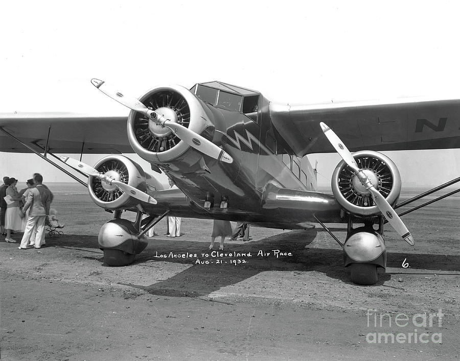 Los Angeles Photograph -  Stinson U Tri-Motor ar Los Angeles to Cleveland air race August 1932 by Monterey County Historical Society