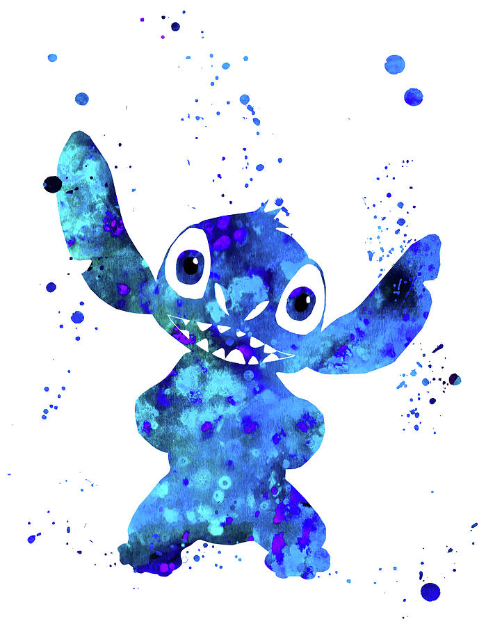 Stitch poster stitch print disney poster Painting by Del Art