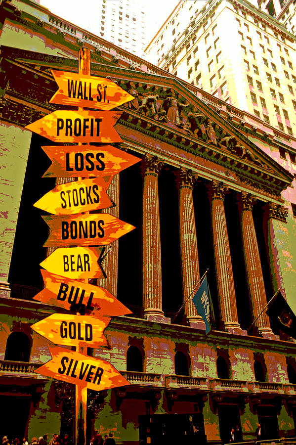 Sign Photograph - Stock exchange and signs by Garry Gay