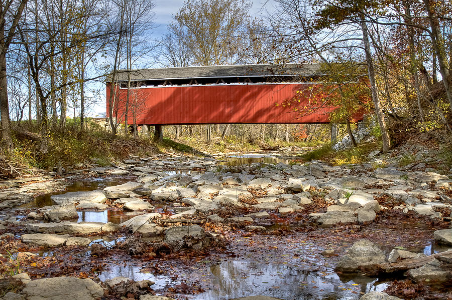 Stock-heughter or Enochsburg covered bridge Photograph by Jack R Perry