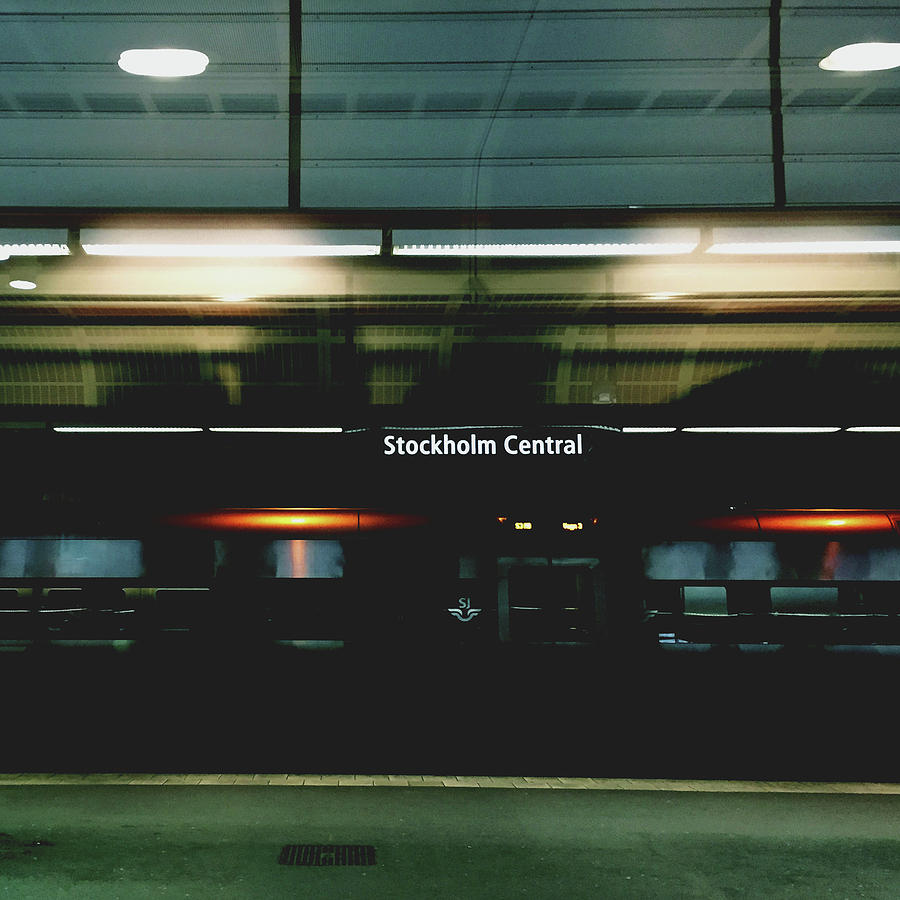 Train Photograph - Stockholm Central- Photograph by Linda Woods by Linda Woods
