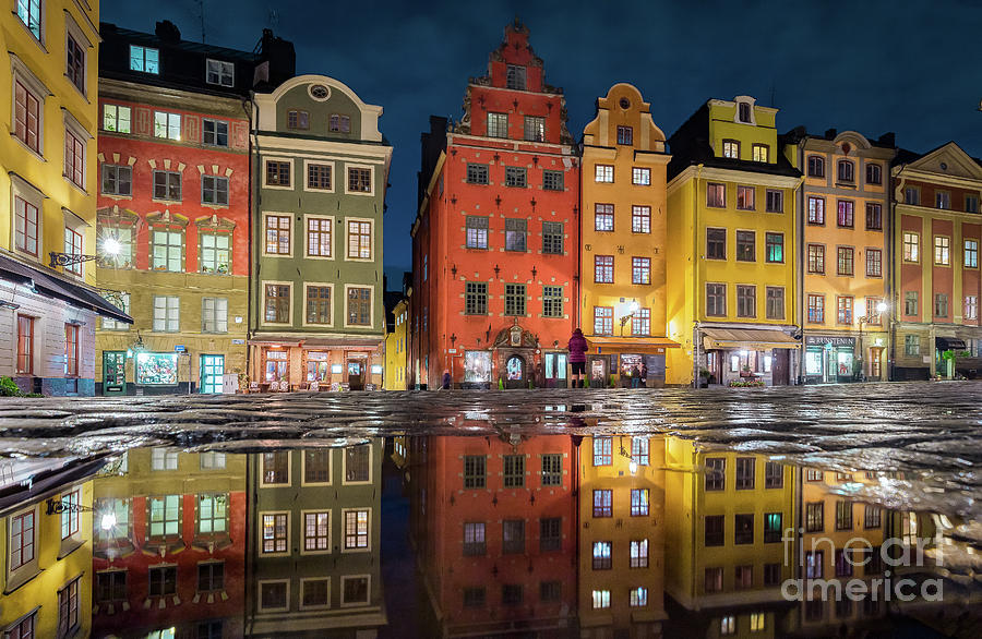 Stockholm Gamla Stan at Night Photograph by JR Photography