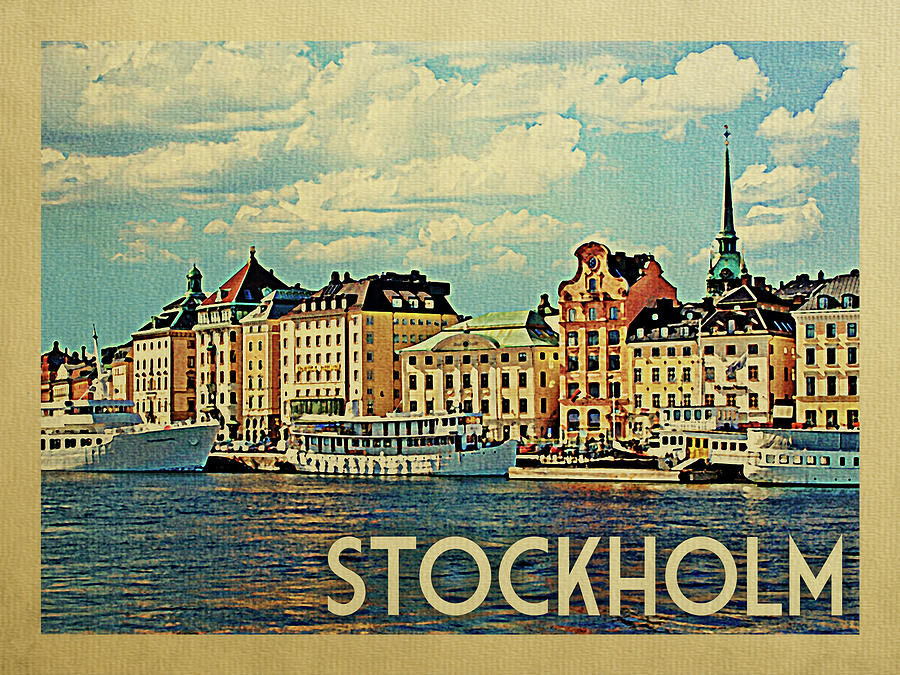 Stockholm Travel Poster Digital Art Flo Karp - Art America