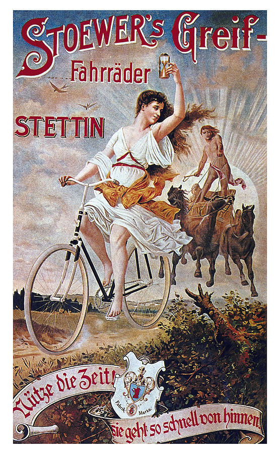 Stoewers Greif Fahrrader - Bicycle - Vintage Advertising Poster Mixed Media