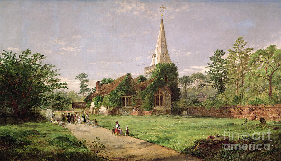 Stoke Painting - Stoke Poges Church by Jasper Francis Cropsey