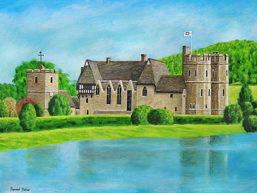 Stokesay Castle Painting - Stokesay Castle - Shropshire by Ronald Haber