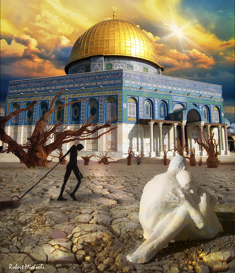 Stolen Light-Dome Of The Rock Temple Mount Photograph by Robert Michaels