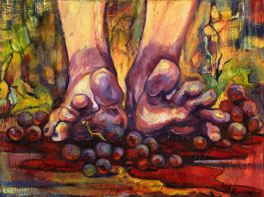 Grape Painting - Stomp by Peggy Wilson