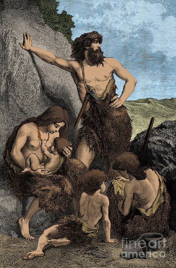 Stone Age Family  Photograph by British Library