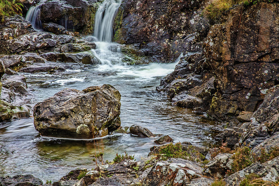 Stone and waterfall #h5 Photograph by Leif Sohlman