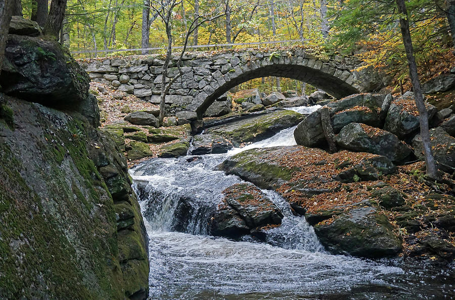 Stone Arch Bridge in Autumn by Wayne Marshall Chase Stone Arch Bridge in Autumn by Wayne Marshall Chase