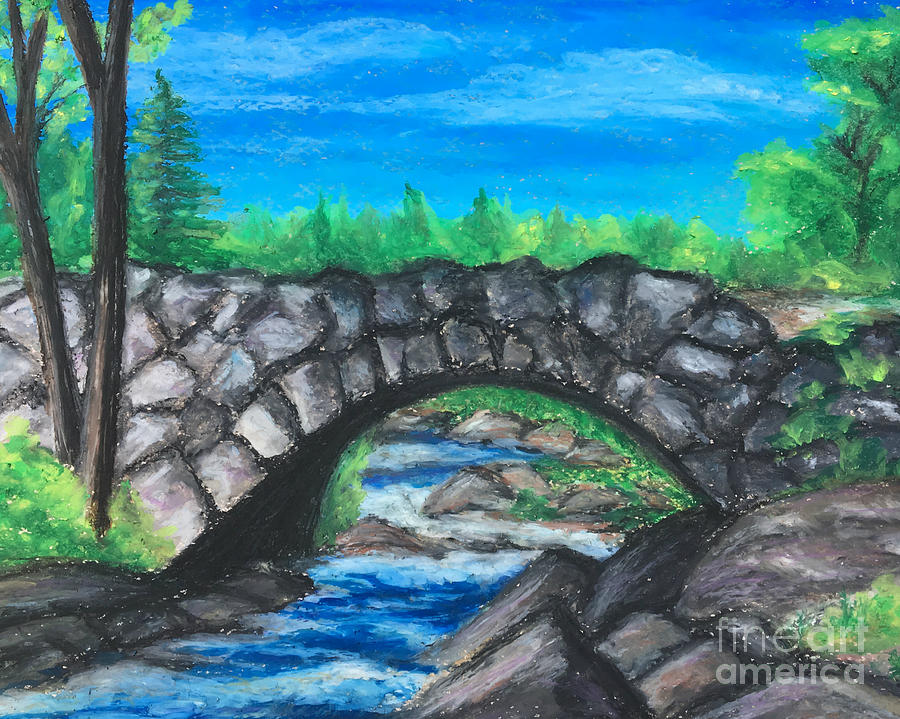 Stone Arch Bridge Pastel by Marc Fournier - Fine Art America