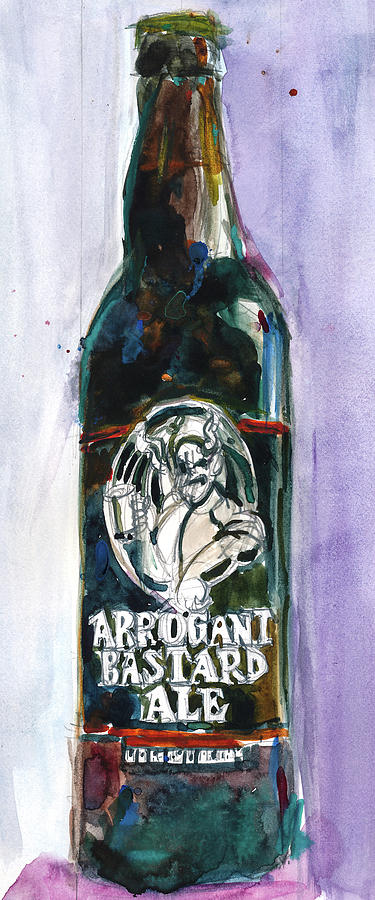 Beer Painting - STONE ARROGANT BASTARD Beer by Dorrie Rifkin