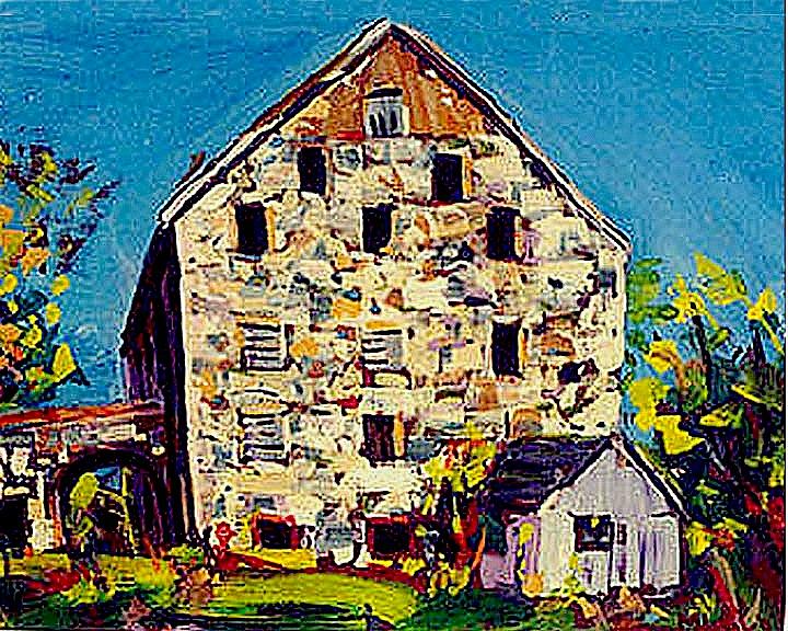 Barn Landscape Painting - Stone Barn by Michael Hudak Barn Landscape Painting - Stone Barn by Michael Hudak