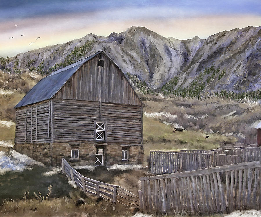 Mountain Painting - Stone Barn by Susan Kinney