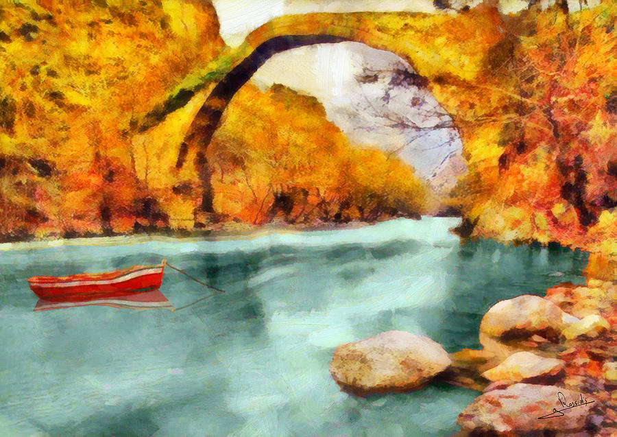 Stone bridge 2 Painting by George Rossidis