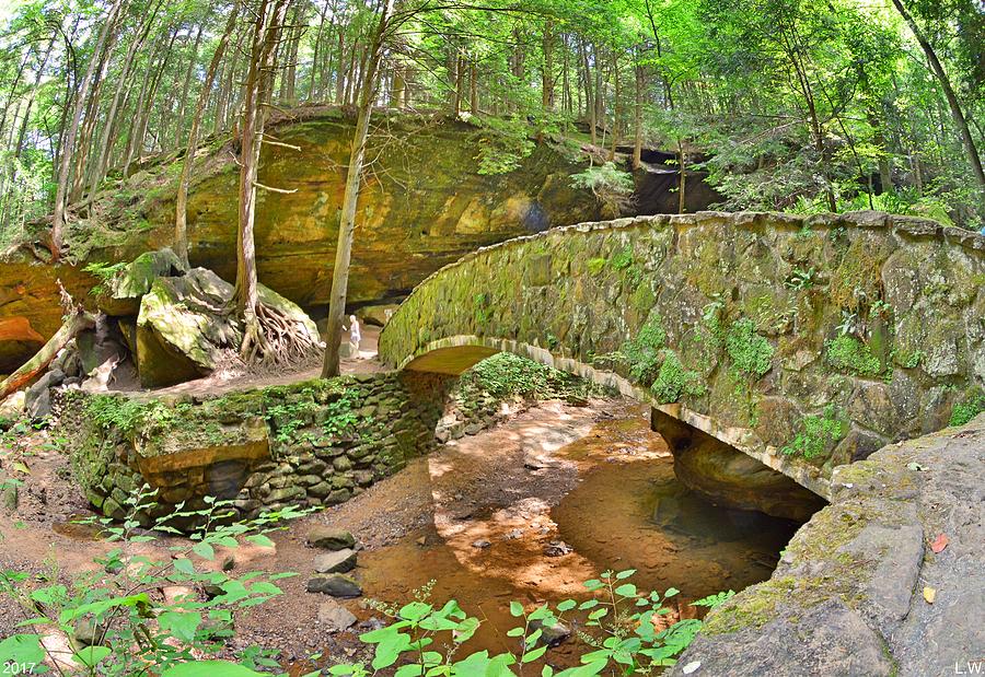 Tree Photograph - Stone Bridge At Old Mans Gorge Hocking Hills Ohio by Lisa Wooten