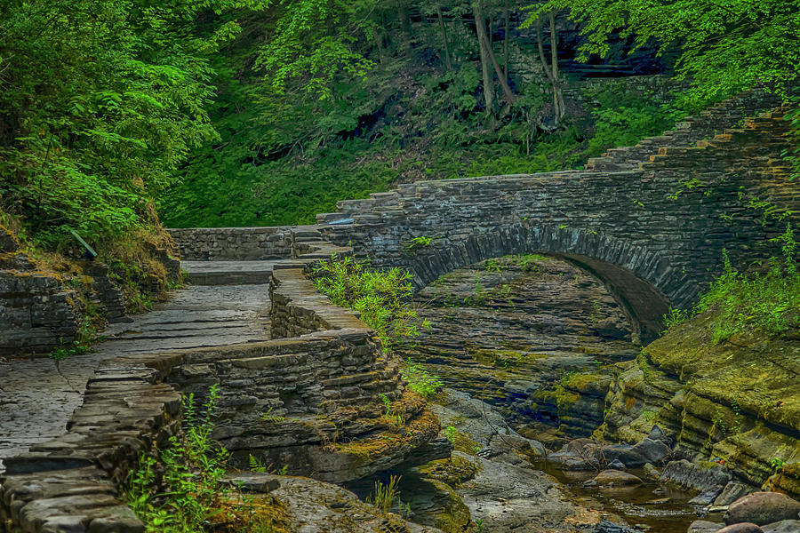 Stone Bridge Watkins Glen State Park_DSC9557_16 Photograph by Greg Kluempers