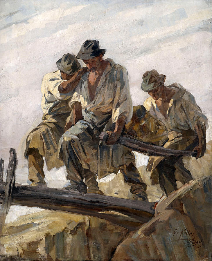 Stone brokers at work Painting by Friedrich von Keller