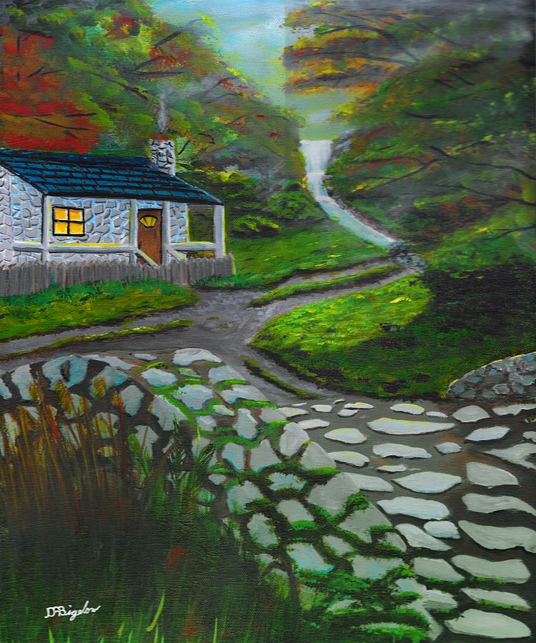 Stone Cabin Painting by David Bigelow