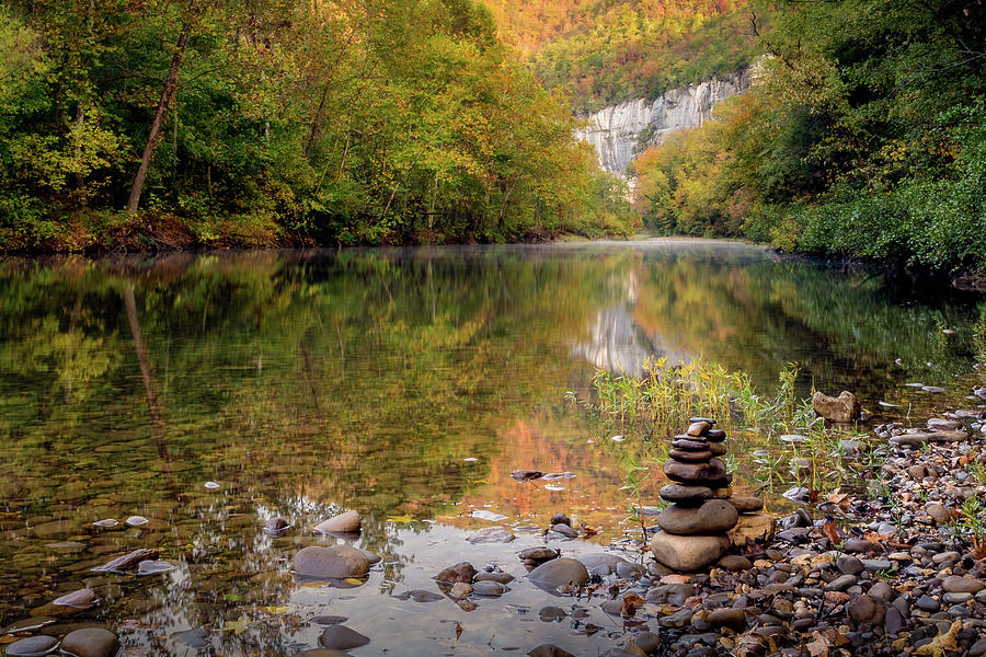Stone Cairn at Steele Creek Photograph by James Barber