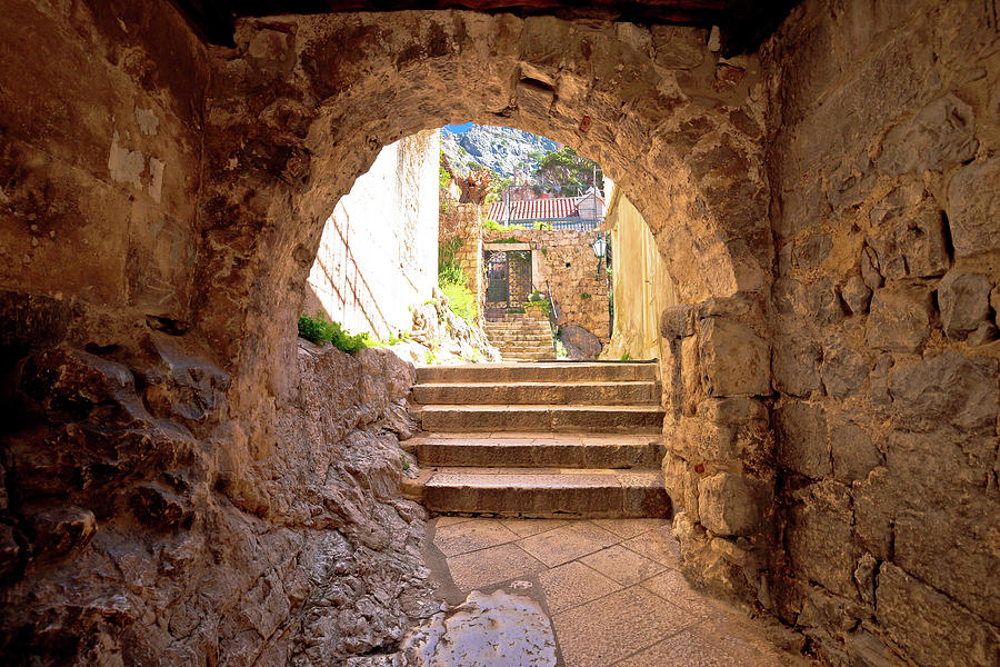 Stone carved street of Omis old town Photograph by Brch Photography