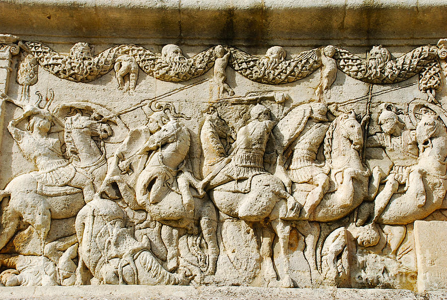 Horse Photograph - Stone Carving on Mausoleum of the Julii by Just Eclectic