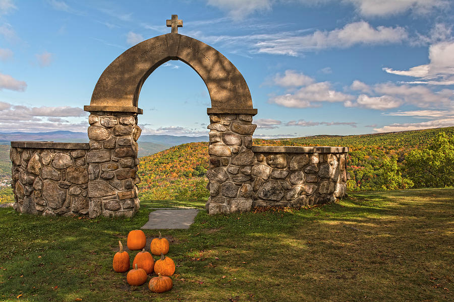 Stone Church Pumpkins Photograph by Angelo Marcialis