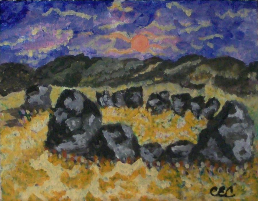 Stone Circle Painting by Carolyn Cable