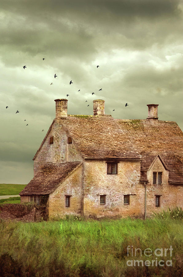 Stone Cottage and Stormy Sky Photograph by Jill Battaglia