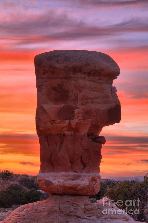 Desert Sunset Photograph - Stone Face Sunset by Adam Jewell