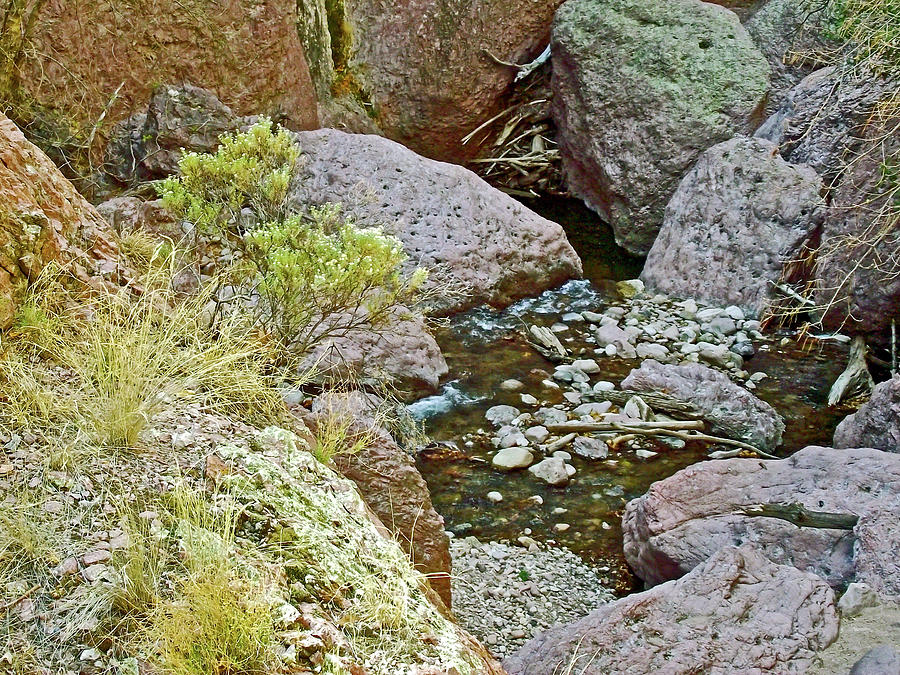 Stone-filled Pool near Waterfall in Whitewater Catwalk National Recreation Trail-New Mexico Photograph by Ruth Hager