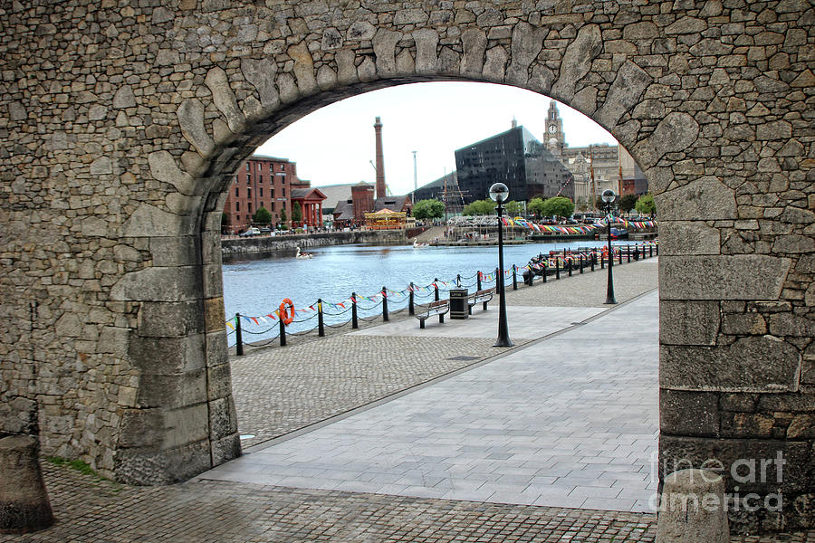 Stone Gable and arch entrance to Salthouse Dock, Liverpool, Mers Photograph by Doc Braham