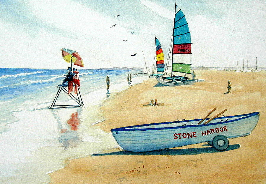 Stone Harbor New Jersey Painting by William Gardner