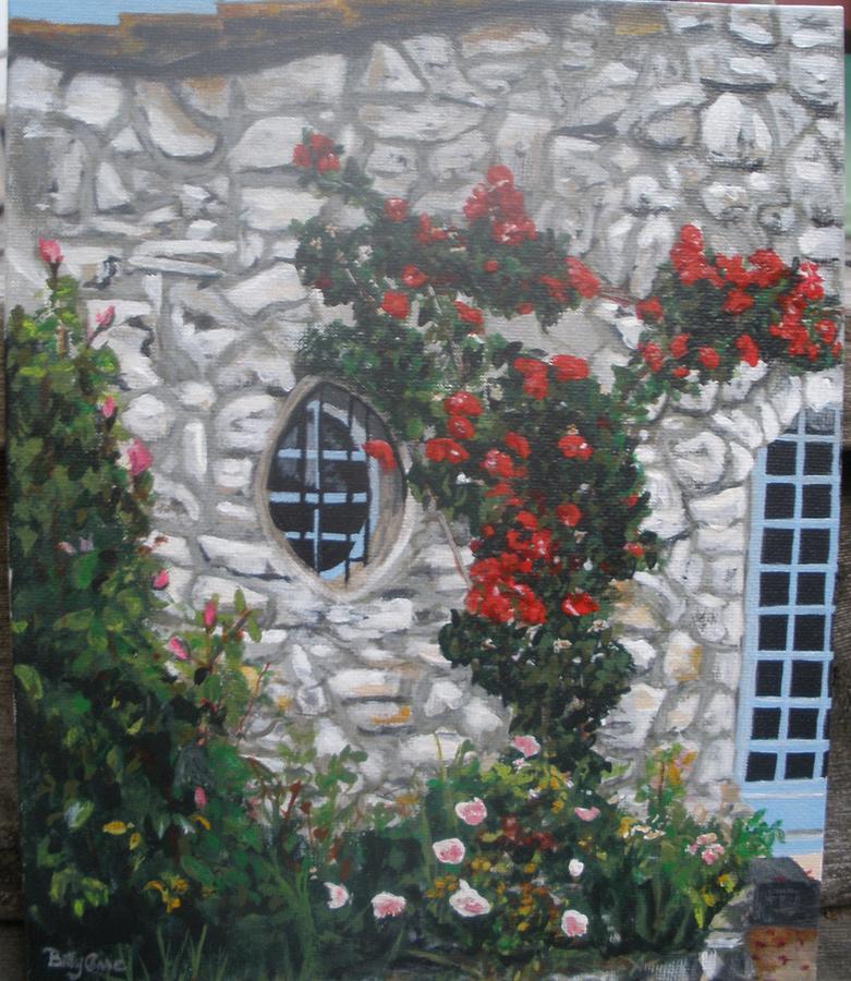 Stone house Menton  France Painting by Betty-Anne McDonald